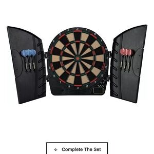 Electronic Dartboard with Cabinet - Black